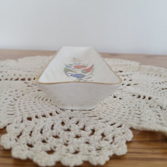 Aynsley England Mint Tray 8-1/4" Fine English Bone China Famille Rose Pattern - Picture 6 of 15